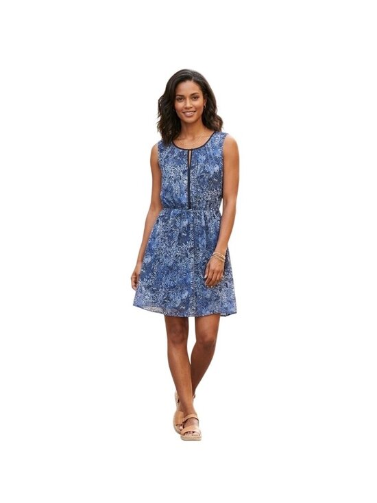 H&M Dresses & Skirts - H&M Dress Size 6 Blue Black Paisely Print Sleeveless Elastic Waist
